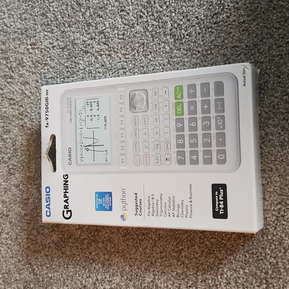 Casio fx-9750GIII-we Python Graphing Calculator in White